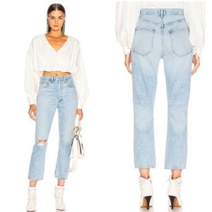 Agolde Riley High Rise Straight Crop Size 25 color Shatter